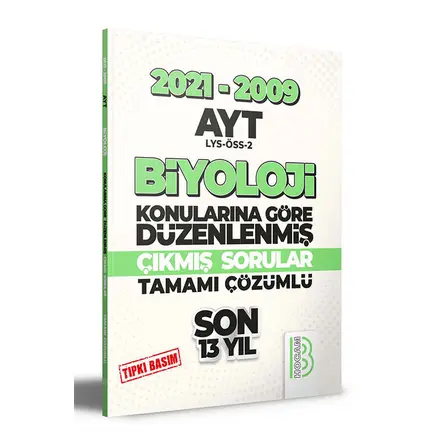 Benim Hocam 2009-2021 AYT Biyoloji Son 13 Yıl Tıpkı Basım Konularına Göre Düzenlenmiş Çıkmış Sorular