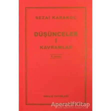 Düşünceler-1 Kavramlar - Sezai Karakoç - Diriliş Yayınları
