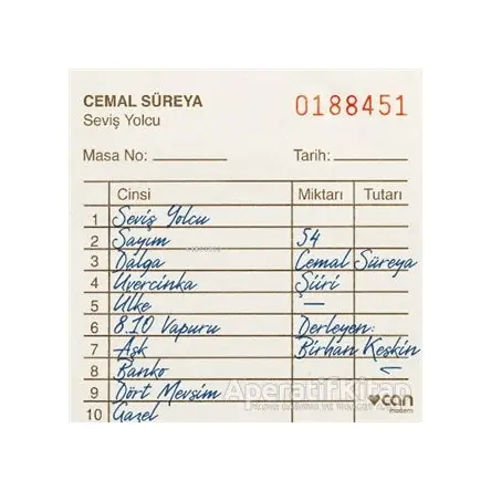 Seviş Yolcu - Cemal Süreya - Can Yayınları