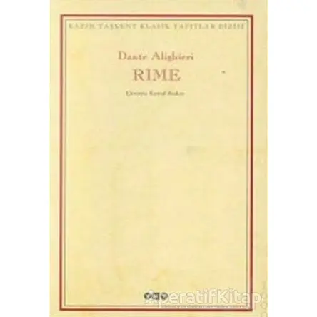 Rime Şiirler - Dante Alighieri - Yapı Kredi Yayınları