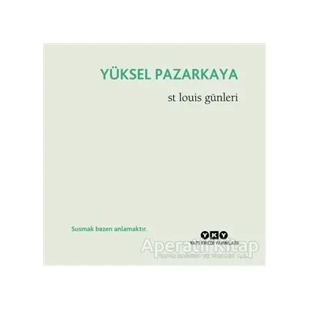 St Louis Günleri - Yüksel Pazarkaya - Yapı Kredi Yayınları