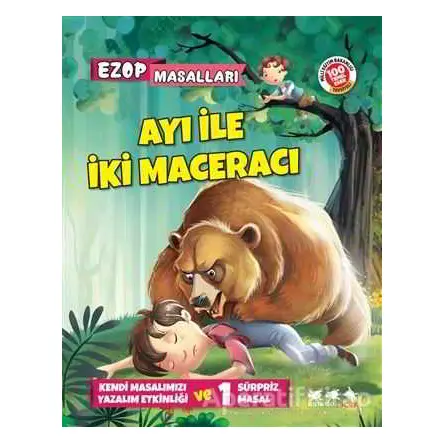 Ayı İle İki Maceracı - Ezop Masalları - E. Murat Yığcı - Caretta Yayıncılık