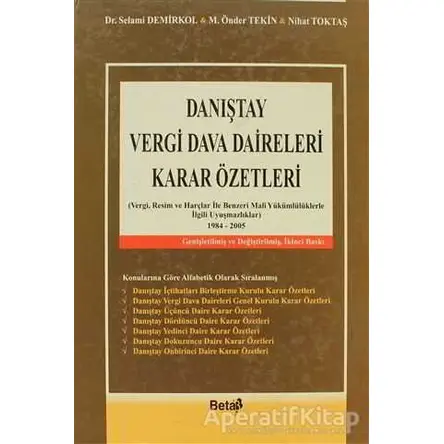 Danıştay Vergi Dava Daireleri Karar Özetleri - M. Önder Tekin - Beta Yayınevi