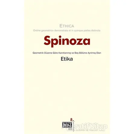 Etika - Benedictus de Spinoza - Dost Kitabevi Yayınları