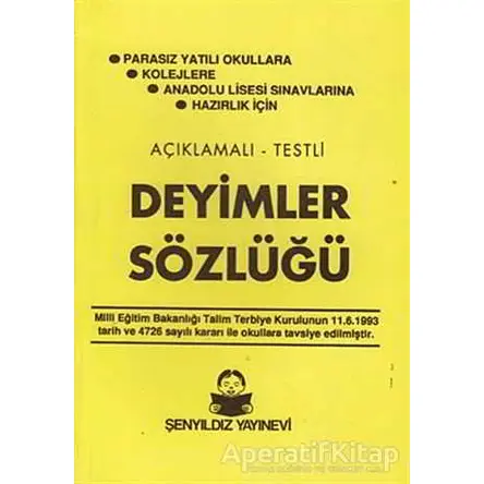 Deyimler Sözlüğü (Orta Boy) - Müfit Aksakal - Şenyıldız Yayınevi