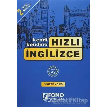 Hızlı İngilizce 2. Basamak (3 kitap + 3 CD) - Bahire Şerif - Fono Yayınları