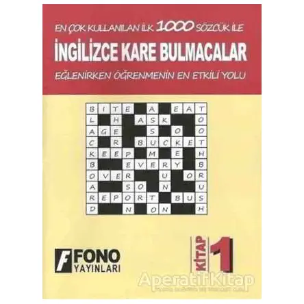 İngilizce Kare Bulmacalar 1. Kitap - Kolektif - Fono Yayınları