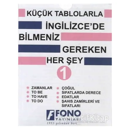 Küçük Tablolarla İngilizcede Bilmeniz Gereken Her Şey - Kolektif - Fono Yayınları