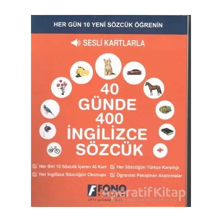 40 Günde 400 İngilizce Sözcük - Sesli Kartlarla - Kolektif - Fono Yayınları