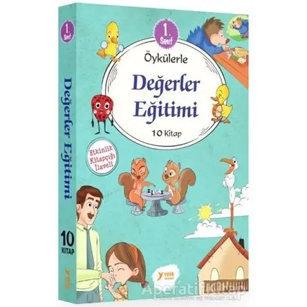 1. Sınıf Öykülerle Değerler Eğitimi Seti (10 Kitap Takım) - (HECELİ) - Yuva Yayınları