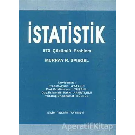 İstatistik - Murray R. Spiegel - Bilim Teknik Yayınevi