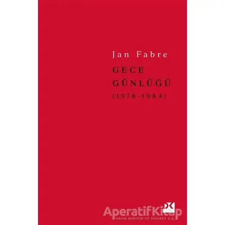 Gece Günlüğü 1 (1978-1984) - Jan Fabre - Doğan Kitap