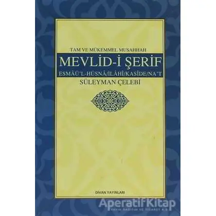 Tam ve Mükemmel Musahhah Mevlid- i Şerif - Süleyman Çelebi - Buhara Yayınları