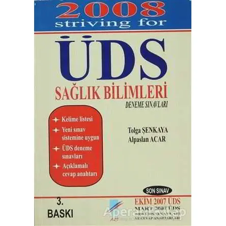 2008 ÜDS Sağlık Bilimleri Deneme Sınavları - Tolga Şenkaya - Art Basın Yayın Hizmetleri