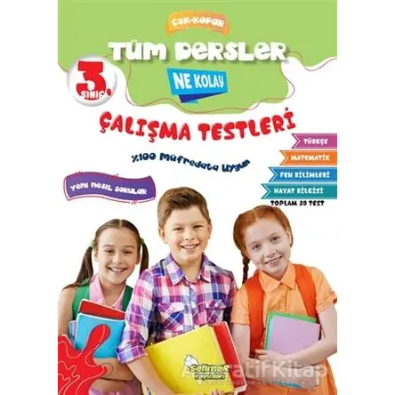 3. Sınıf Tüm Dersler Çek-Kopar Ne Kolay Çalışma Testleri - Erdinç Yeniçeri - Selimer Yayınları