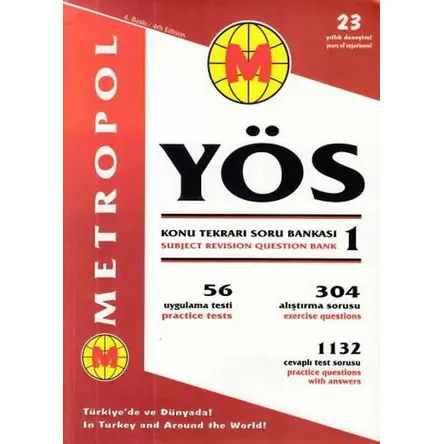 Metropol YÖS Konu Tekrarı Soru Bankası 1 2 3 Set