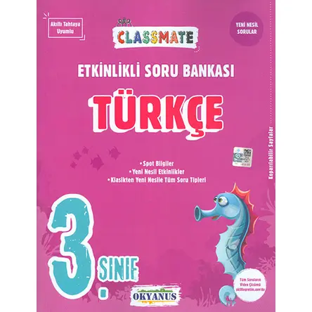 3.Sınıf Türkçe ClassMate Soru Bankası Okyanus Yayınları
