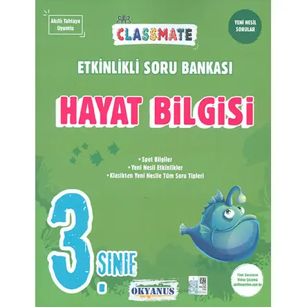 3.Sınıf Hayat Bilgisi ClassMate Soru Bankası Okyanus Yayınları