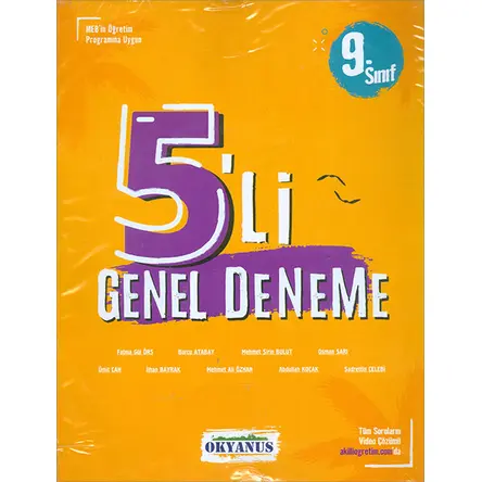 9. Sınıf 5 Deneme Video Çözümlü Okyanus Yayınları