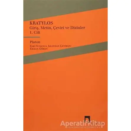 Kratylos 1. Cilt - Platon (Eflatun) - Dergah Yayınları