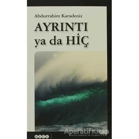 Ayrıntı ya da Hiç - Abdurrahim Karadeniz - Hece Yayınları
