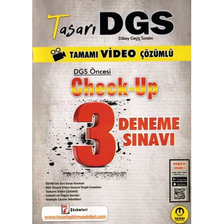 Tasarı 2021 DGS Öncesi Check Up Video Çözümlü 3 Deneme