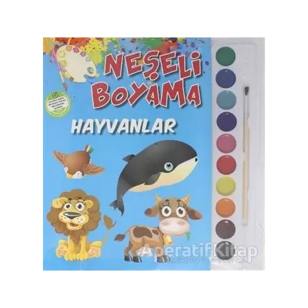 Neşeli Boyama - Hayvanlar - Kolektif - Parıltı Yayınları Boyama ve Çıkartma Kitapları