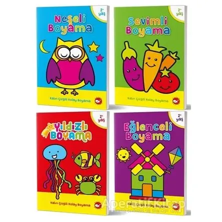 2-4 Yaş Boyama Kitapları Seti (4 Kitap Takım) - Tuba Öztürk - Beyaz Balina Yayınları