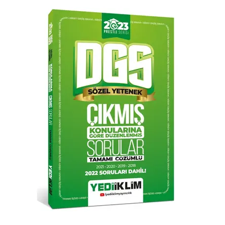 Yediiklim 2023 DGS Prestij Serisi Sözel Yetenek Konularına Göre Tamamı Çözümlü Çıkmış Sorular