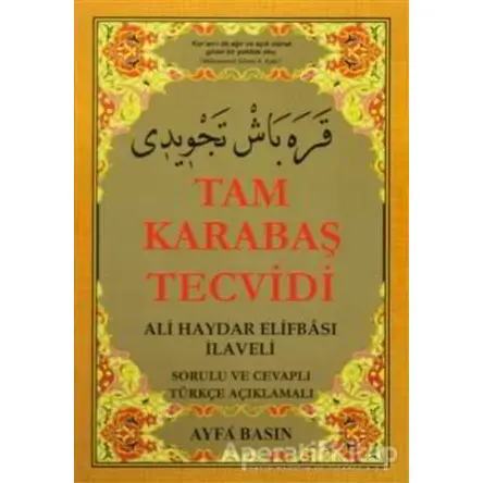 Tam Karabaş Tecvidi - Ali Haydar Kuran-ı Kerim Elifbası - Kolektif - Ayfa Basın Yayın