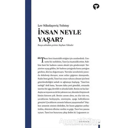 İnsan Ne İle Yaşar? - Lev Nikolayeviç Tolstoy - Turkuvaz Kitap