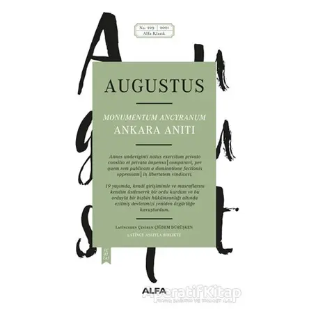Ankara Anıtı - Augustus - Alfa Yayınları