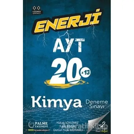 Enerji AYT 20 Kimya Deneme Sınavı - Hakan Söylemez - Palme Yayıncılık