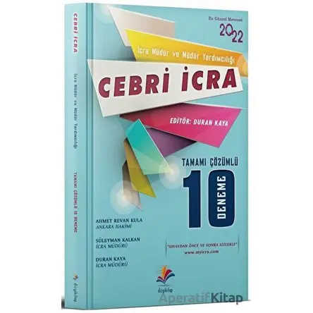 Cebri İcra İcra Müdürlüğü Ve Müdür Yardımcılığı Çözümlü 10 Deneme Sınavı - Kolektif - Dizgi Kitap