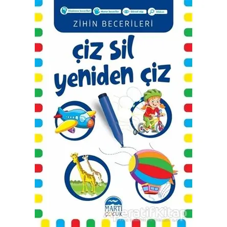 Çiz Sil Yeniden Çiz (Mavi Kitap) - Kolektif - Martı Çocuk Yayınları