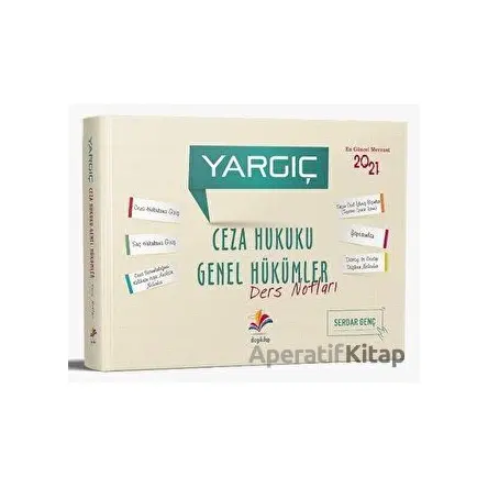 Yargıç Ceza Hukuku Genel Hükümler Ders Notları - Serdar Genç - Dizgi Kitap