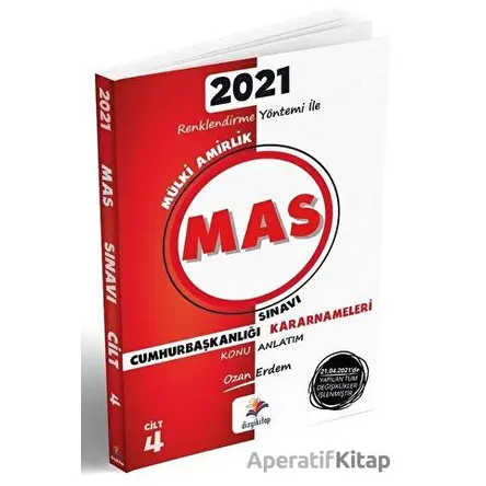 MAS Renklendirme Yöntemi İle Cumhurbaşkanlığı Kararnameleri Konu Anlatımı - Ozan Erdem - Dizgi Kitap