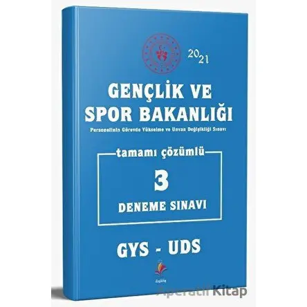 2021 GYS UDS Gençlik ve Spor Bakanlığı 3 Deneme Çözümlü Görevde Yükselme - Kolektif - Dizgi Kitap