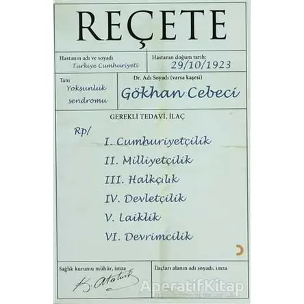 Reçete - Gökhan Cebeci - Cinius Yayınları