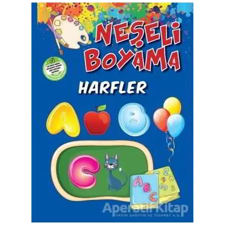 Neşeli Boyama - Harfler - Kolektif - Parıltı Yayınları Boyama ve Çıkartma Kitapları