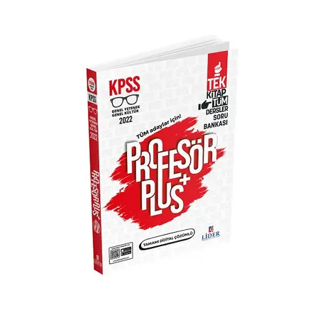 Lider 2022 KPSS Genel Kültür Genel Yetenek Profesör Dijital Çözümlü (Qr Kod) Soru Bankası