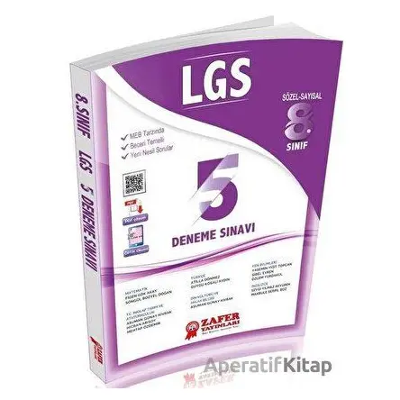 8. Sınıf LGS 5li Deneme - Kolektif - Zafer Yayınları