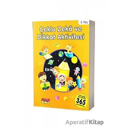 3 Yaş Çoklu Zeka ve Dikkat Aktivitesi - Turuncu Kitap - Kolektif - Aktif Zeka Yayınları