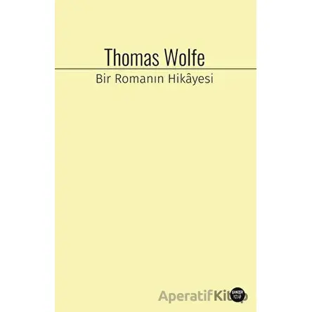 Bir Romanın Hikayesi - Thomas Wolfe - Ganzer Kitap