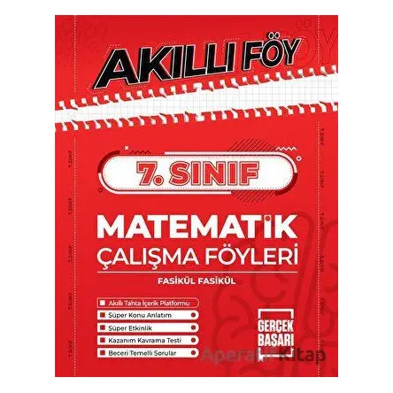 7. Sınıf Akıllı Föy Matematik Çalışma Föyleri - Orhan Taş - Gerçek Başarı Yayınları