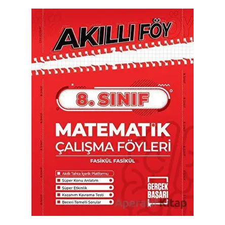 8. Sınıf Akıllı Föy Matematik Çalışma Föyleri - Orhan Taş - Gerçek Başarı Yayınları