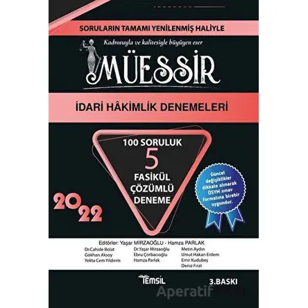 2022 Müessir İdari Hakimlik Denemeleri - Mustafa Ahmet Şengel - Temsil Kitap