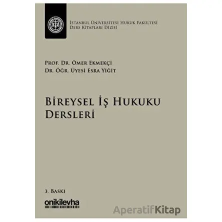 Bireysel İş Hukuku Dersleri - Ömer Ekmekçi - On İki Levha Yayınları