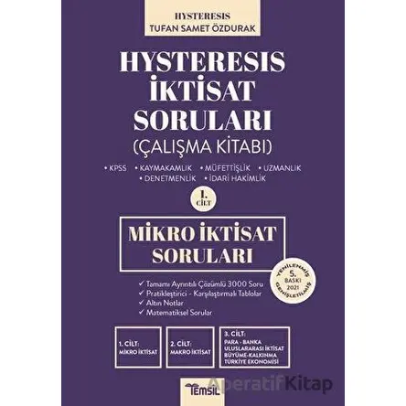 Hysteresis İktisat Soruları Cilt 1 - Mikro İktisat - Tufan Samet Özdurak - Temsil Kitap