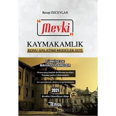 2021 Mevki Kaymakamlık Konu Anlatımı Modüler Seti - Türkiye’de Mahalli İdareler